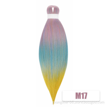 Ombre Easy Braids Synthetic Crochet Pre Stretched Easy Braiding Hair Extensions For Women